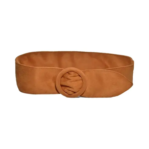 Suède Tailleriem / Wikkelriem - Cognac | Imitatieleer / Polyester | 110 X 7 Cm | Fashion Favorite thumbnail