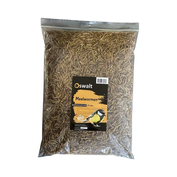 Oswalt Buitenvogelvoer - Meelwormen - Gedroogd - 5 Liter thumbnail