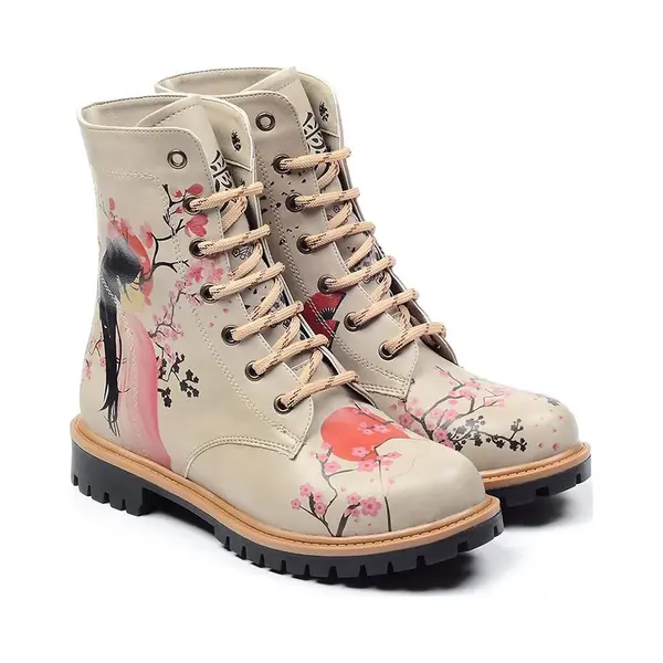 Goby Sakura Geisha Laarzen – Handmade – Vegan Leer – Dames – Maat 36 thumbnail