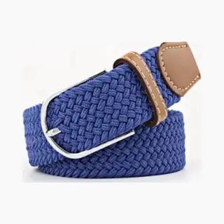 *** Trendy Elastische Broekriem Voor Zowel Mannen Als Vrouwen! Met Zijn Unieke Stretch, Vlecht En Gevlochten - 105/120cm - Blauw - Van Heble® ***