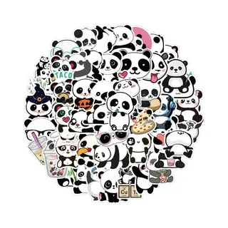 Heble® *** 50 Panda Stickers - Dieren - Laptop - En Bullet Journal Stickers - Voor Kinderen En Volwassenen - Perfect Voor Koffers, Notebooks En Meer - Van