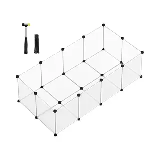 Mira Home - Huisdierpanelensysteem - Veilige Ruimte Voor Huisdieren - Transparante Pp-kunststofpanelen - Duurzaam En Functioneel - 143x73x46 Cm