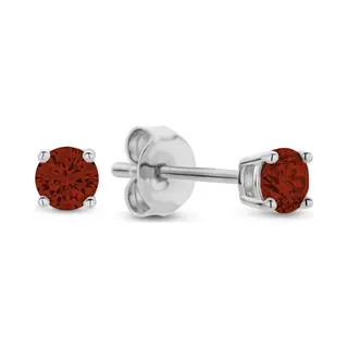 New Bling 9NB-1146 Zilveren Oorknopjes Met Zirkonia Steentje 3mm - Rood - Rhodium - Zilver