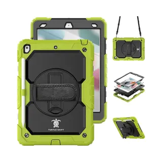 Geschikt Voor IPad 9/8/7 Hoes - 9e/8e/7e Generatie - 10.2 Inch - 2021/2020/2019 - Turtle Shift Cover Hoesje - Schouderriem - Handriem - Shockproof -