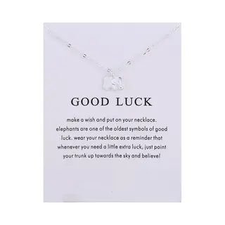 Bixorp Luck Zilveren Dames Ketting Met Olifant - "Good Luck" - 45/50cm - Cadeau Voor Vrouw - Zilverkleurig