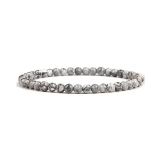 Bixorp Gems Picasso Jaspis Natuursteen Armband 4mm - Edelsteen Kralenarmband - 18cm