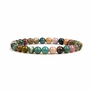 Bixorp Gems Indiaanse Agaat Edelsteen Armband 6mm - Edelstenen Kralenarmband - Spiritueel Cadeau - 18cm
