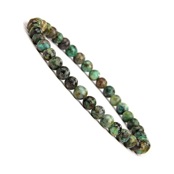 Bixorp Gems Afrikaanse Turkoois Edelstenen Armband 4mm Kralen - Gepolijste Edelsteen Kralenarmband - 20cm thumbnail