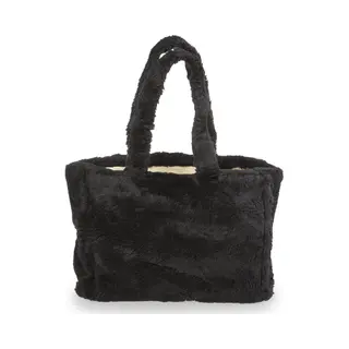 Yucka - Teddy Shopper Tas - Tote Bag - Schoudertas - Draagtas - Handtassen Dames - Met Druksluiting - 36 X 28 Cm - Zwart