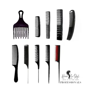 Haar In Stijl® | 10 Pack Kammenset | Carbon Antistatische Kammen | Fijne En Grove Kam | Puntkam