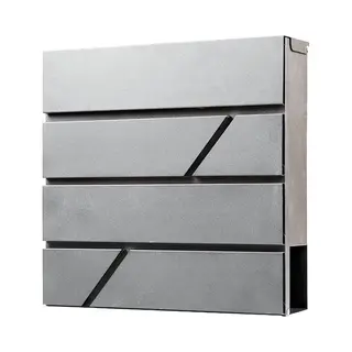 Brasq Brievenbus Hangend Grijs Deluxe - Wandbrievenbus Met Slot En Krantenvak - Incl. Montagemateriaal & 2 Sleutels - Postbus - Brievenbus - Rvs