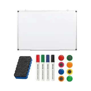 Brasq Whiteboard 60x90 Cm Magnetisch– Met Accessoires Set (markers, Wisser, Magneten) - Schoolbord