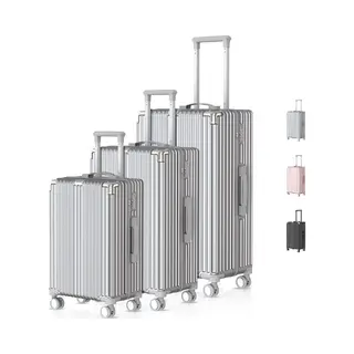 Voyagoux® - Reiskoffer Set - Koffers - 3 Stuks - S/M/L – Zilver
