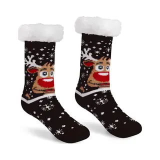 Jap Christmas Jap Kerstsokken Met Anti Slip - Rudolf Het Rendier Huissokken - Warme, Dikke En Fluffy Winter Sokken - Dames En Heren Bedsokken - Maat 41-44