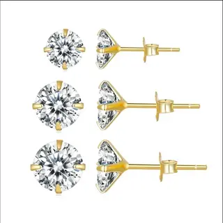 Oorbellen Set 3 Paar | Sieraden Goud | 925 Sterling Zilver | Vrouwen | Romystones