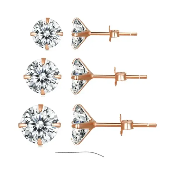 Oorbellen Set 3 Paar | Sieraden Rose | 925 Sterling Zilver | Vrouwen | Romystones thumbnail