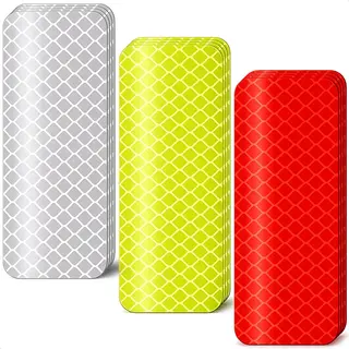 Luft Reflecterende Stickers 3 Kleuren - 3x8cm - 12 Stuks - Reflecterende Stickers - Reflector Fiets - Tape - Fietsreflectoren - Zelfklevende Reflector -