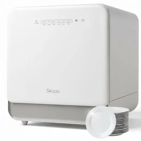Skoov Mini-Geschirrspüler Freistehend - 43 X 45 X 46 Cm - 900 Watt - Mit 6 Programmen - 5 Liter Wasserverbrauch - Kunststoff/Metall - Weiß thumbnail