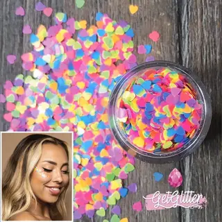 GetGlitterBaby® - Biologische / Biologisch Afbreekbare Chunky Festival Glitters Voor Lichaam En Gezicht / Biodegradable Face Body Jewels - Roze /