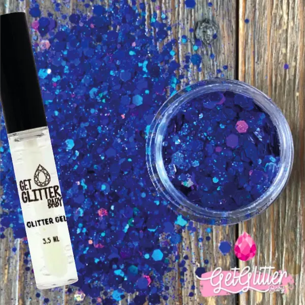 GetGlitterBaby® - Biologische / Biologisch Afbreekbare Blauwe Chunky Festival Glitters Voor Lichaam En Gezicht Jewels / Biodegradable Face Body thumbnail