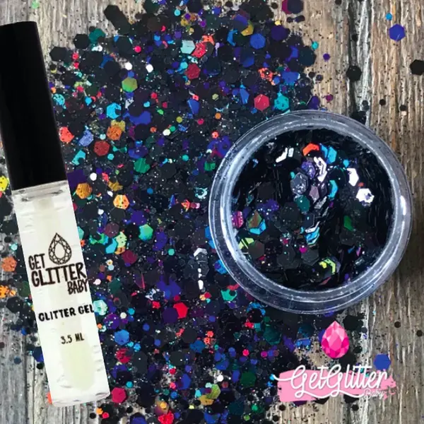 GetGlitterBaby® - Biologische / Biologisch Afbreekbare Zwarte Chunky Festival Glitters Voor Lichaam En Gezicht / Biodegradable Face Body Jewels thumbnail