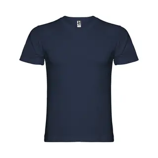 4 Pack Donker Blauw T-shirt Samoyedo 155 Gram Met V-hals Merk Roly Maat M