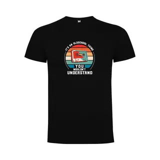 Zwart T-Shirt Met “Kleurrijke It's An Old School Thing You Wouldn't Understand – Casettebandje – Jaren 80 – Good Vibes – Muziek “ Print