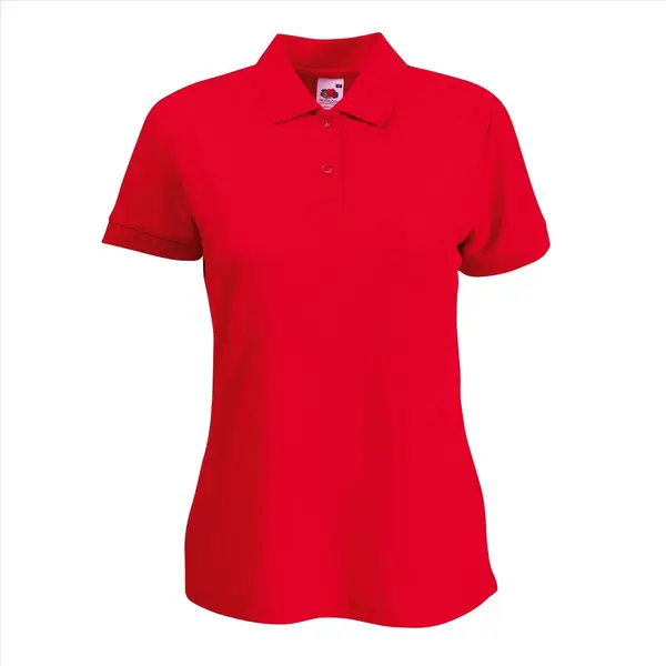 Fruit Of The Loom - Dames-Fit Pique Polo - Rood - Xs thumbnail