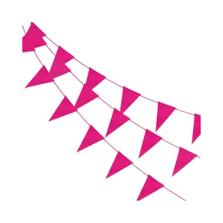 Q2P - Slingers - Verjaardag - Versiering - Vlaggenlijn - Feestartikelen - Feest - Gender Reveal - Slinger - Fuchsia - Roze