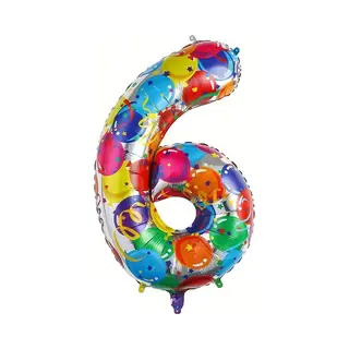 Q2P Cijfer Ballonnen Ballon Cijfer 6 Verjaardag Versiering Feest Helium Ballonnen Cijferballon Folieballon Kleur Xl Formaat