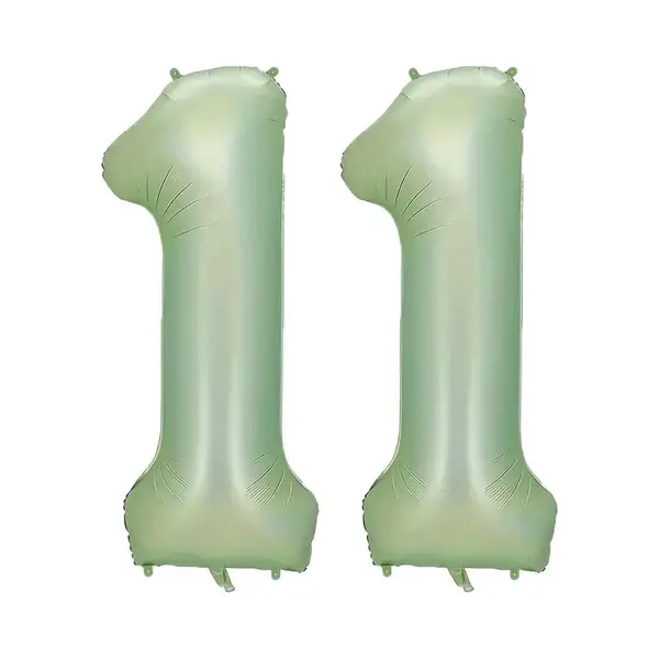 Q2P Cijfer Ballonnen Ballon Cijfer 11 Verjaardag Versiering Feest Helium Ballonnen Cijferballon Folieballon Groen Xl Formaat thumbnail
