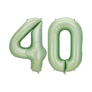 Q2P Cijfer Ballonnen Ballon Cijfer 40 Verjaardag Versiering Feest Helium Ballonnen Cijferballon Folieballon Groen Xl Formaat
