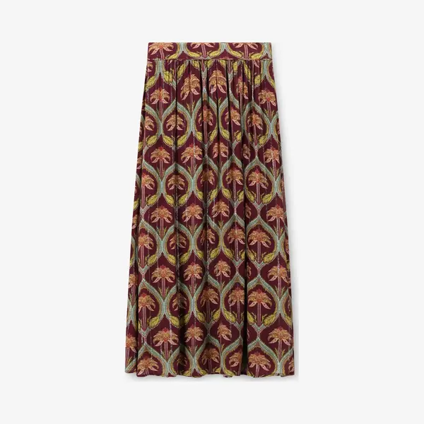 Sissy-Boy - Donkerrode Maxi Rok Met Palm Print thumbnail