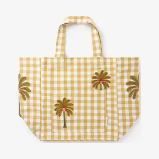 Sissy-Boy Gele Geruite Shopper Met Palmbomen