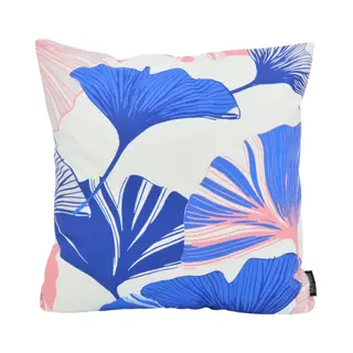 Gek op Kussens! Pink Blue Ginkgo Kussenhoes | 45 X 45 Cm | Katoen/Polyester