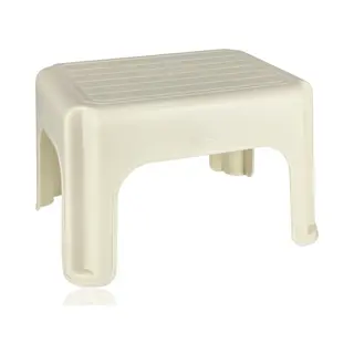 discountershop Opstapkrukje Volwassenen Wit/Crème – 120 Kg Draagkracht – Antislip Krukje 38x29x24 Cm – Lichtgewicht Opstapje Voor Camping, Camper, Keuken &