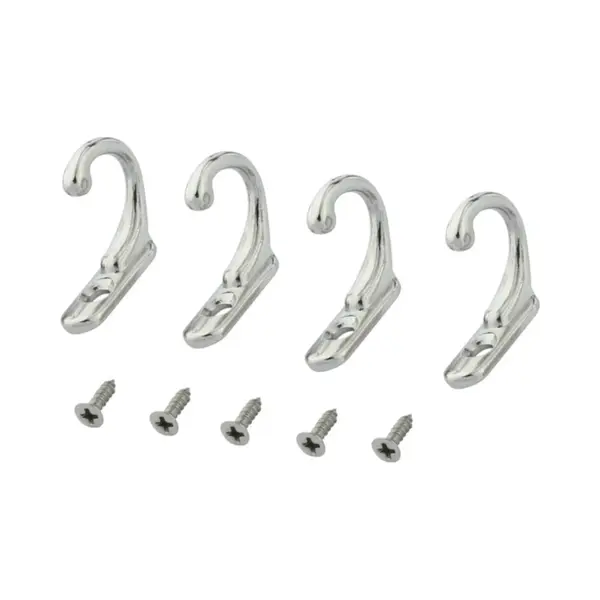 Fsw-Products - 4 Stuks - Kleine Ophanghaken Incl. Schroeven - 22x8mm - Zilver - Rvs - Kapstokhaken - Sleutelhaken - Muurhaken - Wandhaken - thumbnail