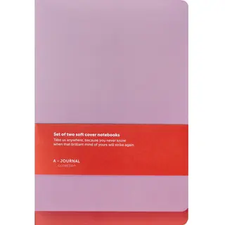 A-Journal Set Of 2 Softcover Notitieboeken - Coral + Lila