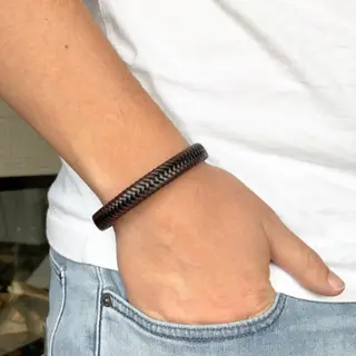 Yehwang Gevlochten Heren Armband – Cadeautje Voor Jou - The Big Gifts - Pu Leder - Vaderdag - Cadeau Tip