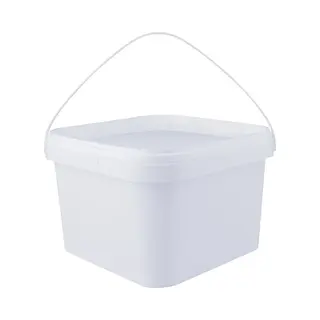 Jerrycanshop Emmer Met Deksel - 3, 5 Liter - Vierkant - Wit