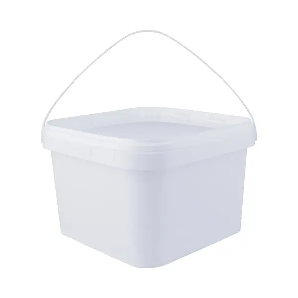 Jerrycanshop Emmer Met Deksel - 3, 5 Liter - Vierkant - Wit thumbnail