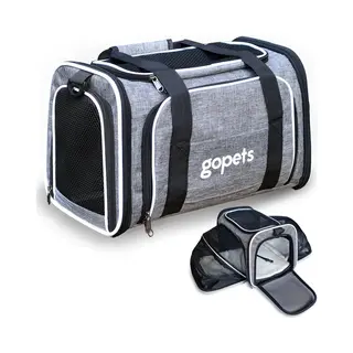 Gopets Draagtas Hond En Kat – Hondentas – Reistas – Kattentas – Geschikt Voor Vliegtuig – Tot 5, 5KG – Grijs – 40 X 25 X 25 Cm – M