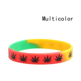 Rasta Kleuren - Wietblad - Evenementen Armband - Armbandje - Siliconen Armband - Festival Bandje