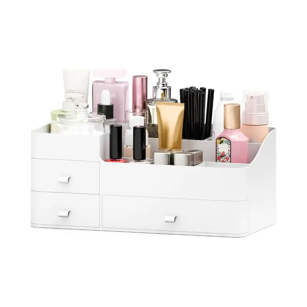 Organess - Make-up-Organizer - Aufbewahrungsbox - Hautpflege-Organizer - Make-up-Etui - Weiß thumbnail