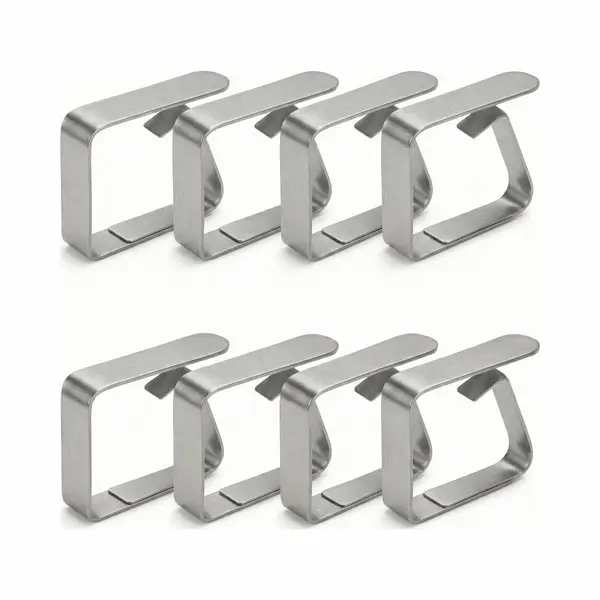Vivora Tafelkleedklemmen – Premium Tafelklemmen – Tafelaccessoires – 8 Stuks – Rvs – Grijs thumbnail