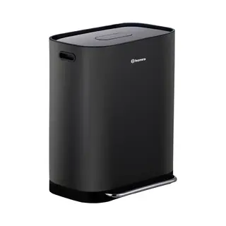 Homra Rockx Afvalscheiding Prullenbak Met 2 Vakken - 60 Liter - Zwart - Duo Pedaalemmer 2X30L Met Geurfilter - Rvs - Recycle Afvalbak - Vuilnisbak