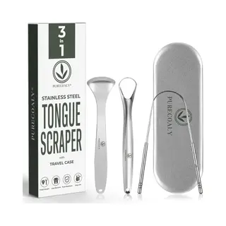 Purecoaly™ Tongschrapers | 3 In 1 Set Professionele Tongschraper – Tong Schraper - Mondhygiëne - Tong Reiniger Voor Mondverzorging - Tongreiniger