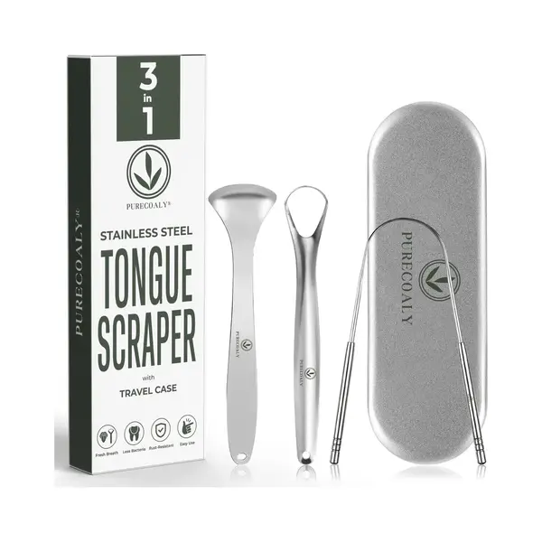 Purecoaly™ Tongschrapers | 3 In 1 Set Professionele Tongschraper – Tong Schraper - Mondhygiëne - Tong Reiniger Voor Mondverzorging - Tongreiniger thumbnail