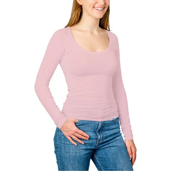 Confidenceforall® | Anti Schweiß Shirt Damen Lange Ärmel | Keine Schweißflecken | Bambus Unterwäsche & Silberionen | Sportshirt Damen Mit Anti thumbnail