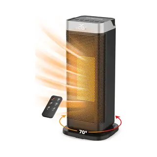 Vulpes Goods® Tech - Elektroherd - Heizlüfter - Keramischer Herd - 4 Stufen - 2000W - Timer, Fernbedienung & Thermostat - Heizung - Elektroheizung